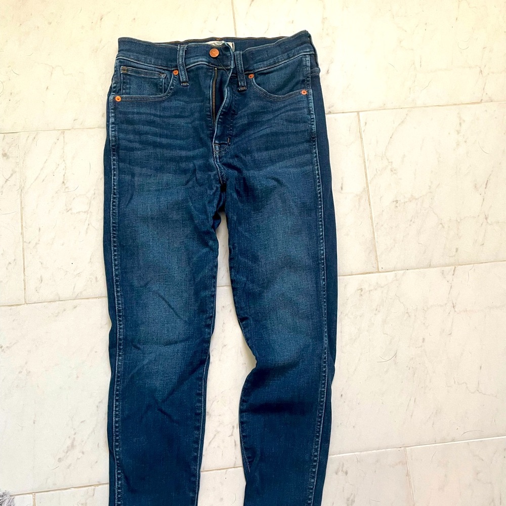 Cashmere blend Madewell 10” high rise jeans, excellent condition, worn once